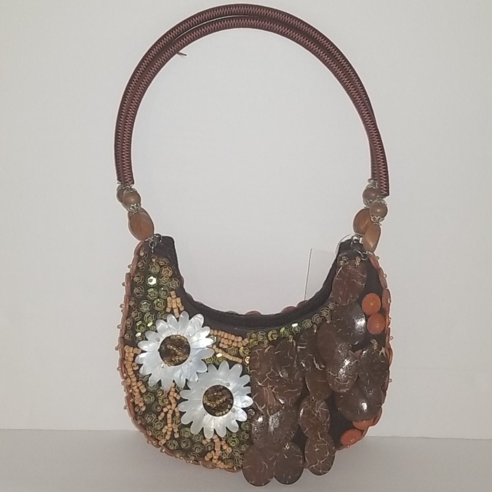 NWT Beads,  Shells, Decorated Purse Handbag
